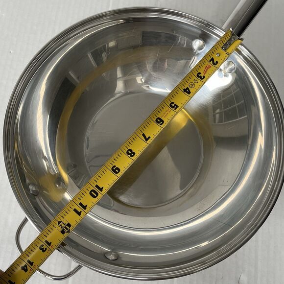 Wolfgang Puck Cookware 12" Chef Wok Pan 18-10 Non-Stick Stainless Steel 0408 - Picture 4 of 12